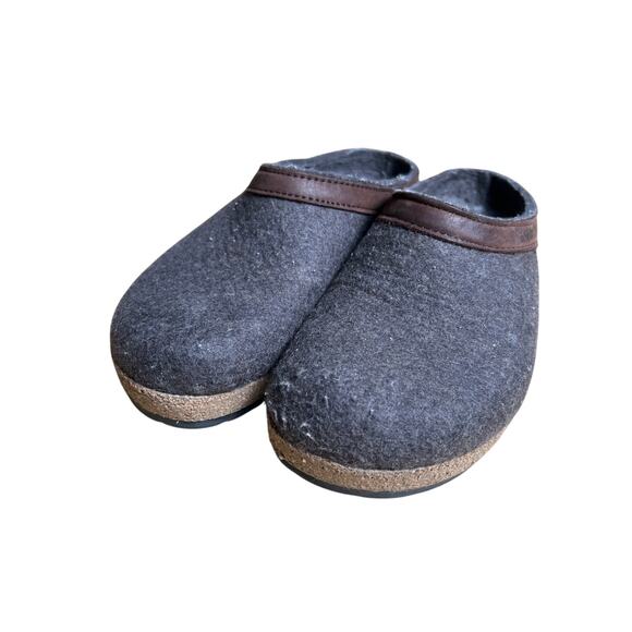 Haflinger Unisex Gray Grizzly Closed Heel Style Wool Clogs Size 38 - Picture 1 of 9
